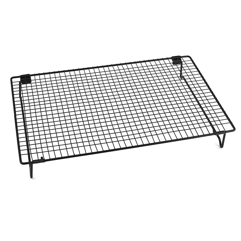 Антипригарный охлаждающий поднос с черной сеткой, подставка для пирожных, духовки, кухни, выпечки, пиццы, барбекю, печенья, подставка для печенья