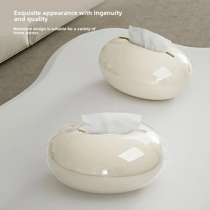Creative Imitation Pebble Desktop Tissue Box tissue box tissue dispenser For Art Advanced Extractable Living Room Coffee Table Tissue Box Storage Art Decoration