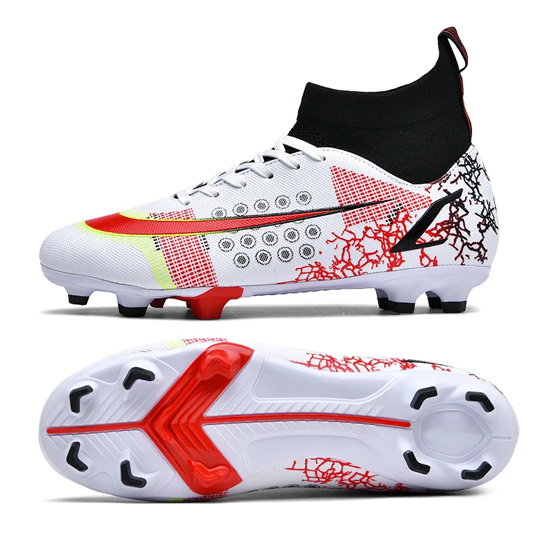 

New Men Soccer Shoes Long Spikes Football Boots Ultralight Non-Slip Professional TF/FG Sneakers Outdoor Sports Shoes Training