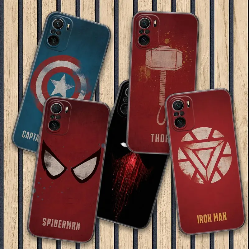 

Avengers Marvel Super Heroes Logo Fundas Case For Xiaomi POCO F3 F4 F5 Pro X3 NFC X4 Pro GT X5 M3 M4 M5 M5s C50 C55 Phone Covers