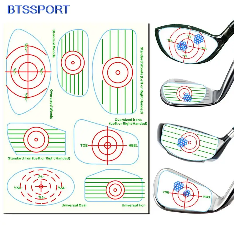 

35pcs Golf Club Impact Target Label Tape Sticker Practice For Iron Woods Wedge Club Test Paper Training Aid Accessories