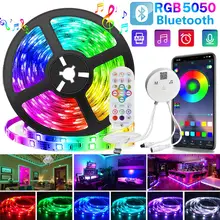 

5050 RGB LED Strip Lights 5-30M Light Alexa Bluetooth Wifi Flexible Tape LEDs Diode Ribbon For Room Decoration BackLight For TV