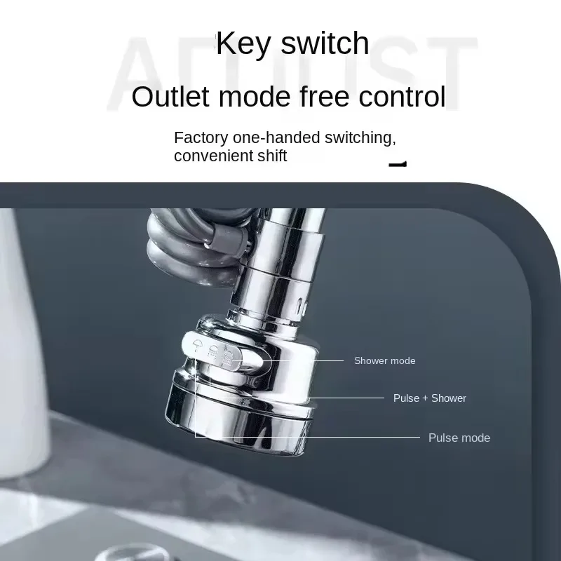 New 3 Modes Sink Faucet 360 Degree Rotation Filter Extension Tube Shower Water Saving Tap Universal Kitchen Gadgets Accessories 3