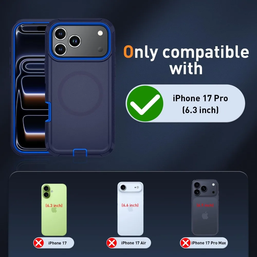 3-in-1 Military Grade Magnetic Box Phone Case - Rugged Shockproof Armor Protective Cover