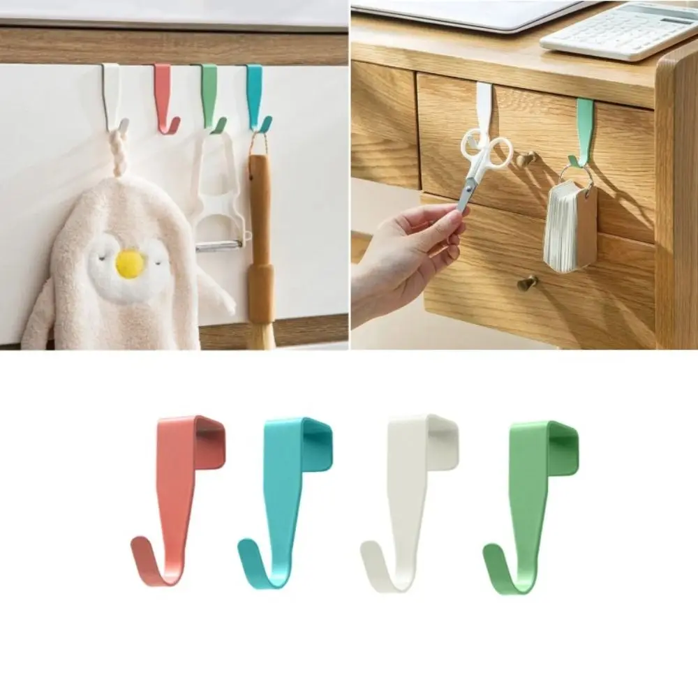 Cabinet Door Hook 4PCS Colorful Kitchen Door Rear Hanger Drawer Office Table Key Bag Storage Hook For Home Bathroom Accessories storage hook,door hook