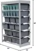 Bin Rack Storage System Heavy Duty Steel Rack Organizer Shelving Unit w/ 22 Plastic Bins in 6 tiers 4