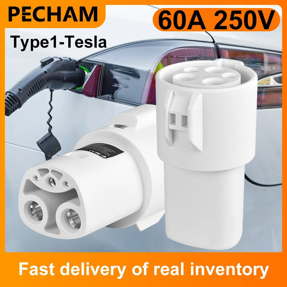 

Type1 J1772 to Tesla Electric Vehicle Charging Adapter for EV Charger Connector EVSE Conversion Gun Socket for Model X Y 3