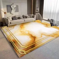 Luxury Golden Abstract Rugs for Living Room Large Size Sofa Area Decoration Carpet Home Bedroom Non-slip Washable Soft Floor Mat 2