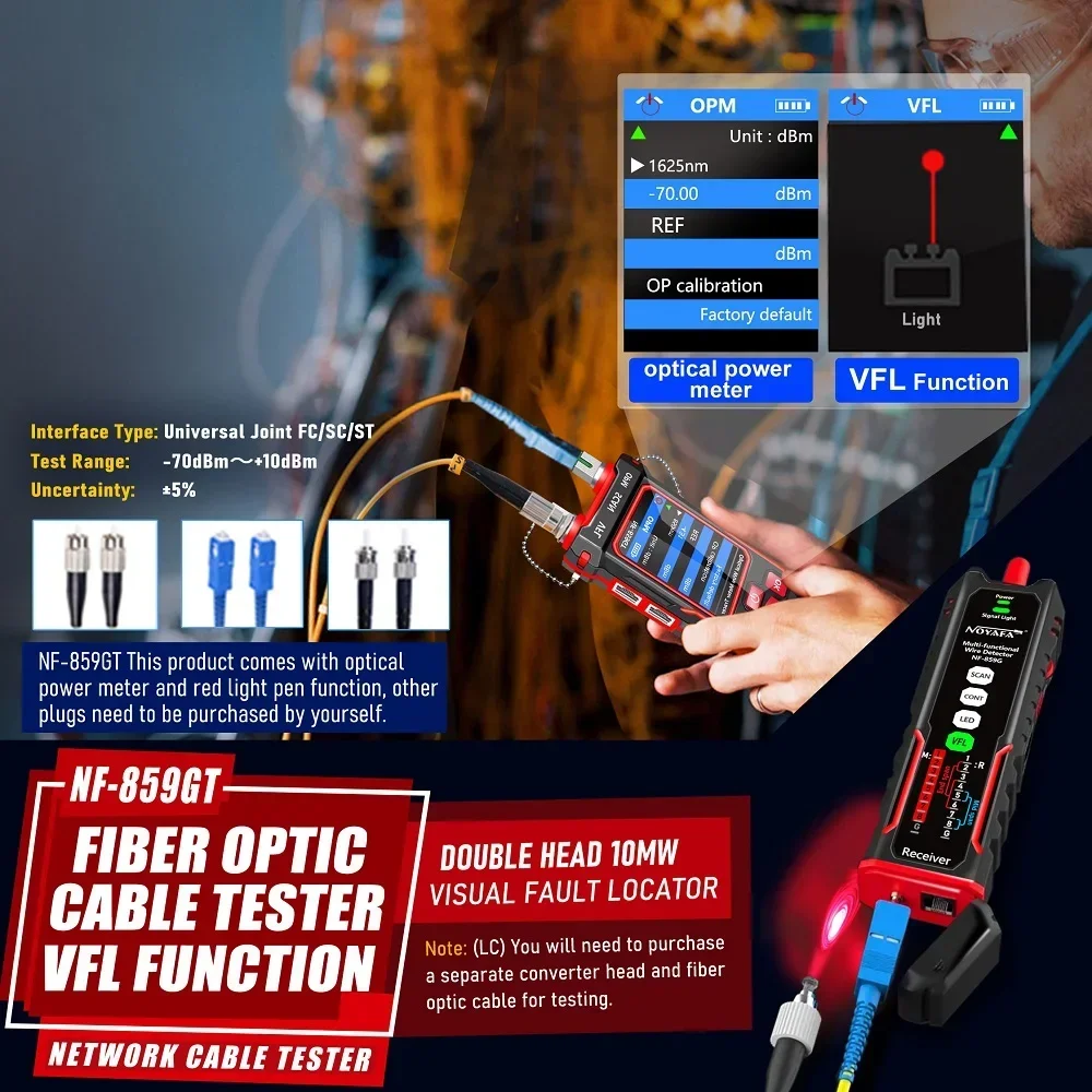 NF-859GK/GT/GS network cable single head crimping length breakpoint tester,red light power meter,crystal head crimping line test