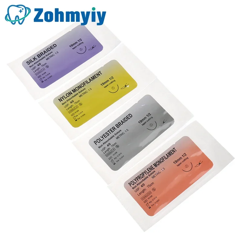 Deluxe Nylon Monofilament Silk Braided Suture Practice Kit - 12-Piece Set