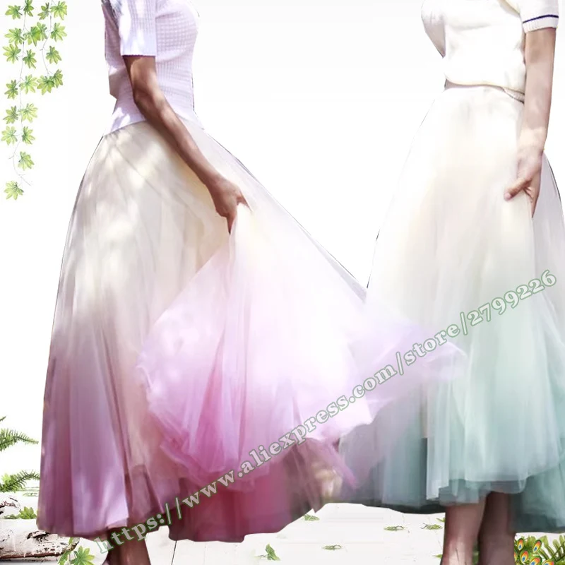 

2024 fashion Fairycore Super Princess Fluffy Lolita Mesh Skirt , Jelly color Tutu Gauze Skirt Large Big Hem Skirts Womens