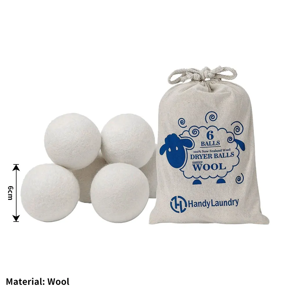 Description Picture 2 of item6PCS 6CM Reusable Wool Tumble Dryer Balls Home Natural Laundry Clean Pactical
