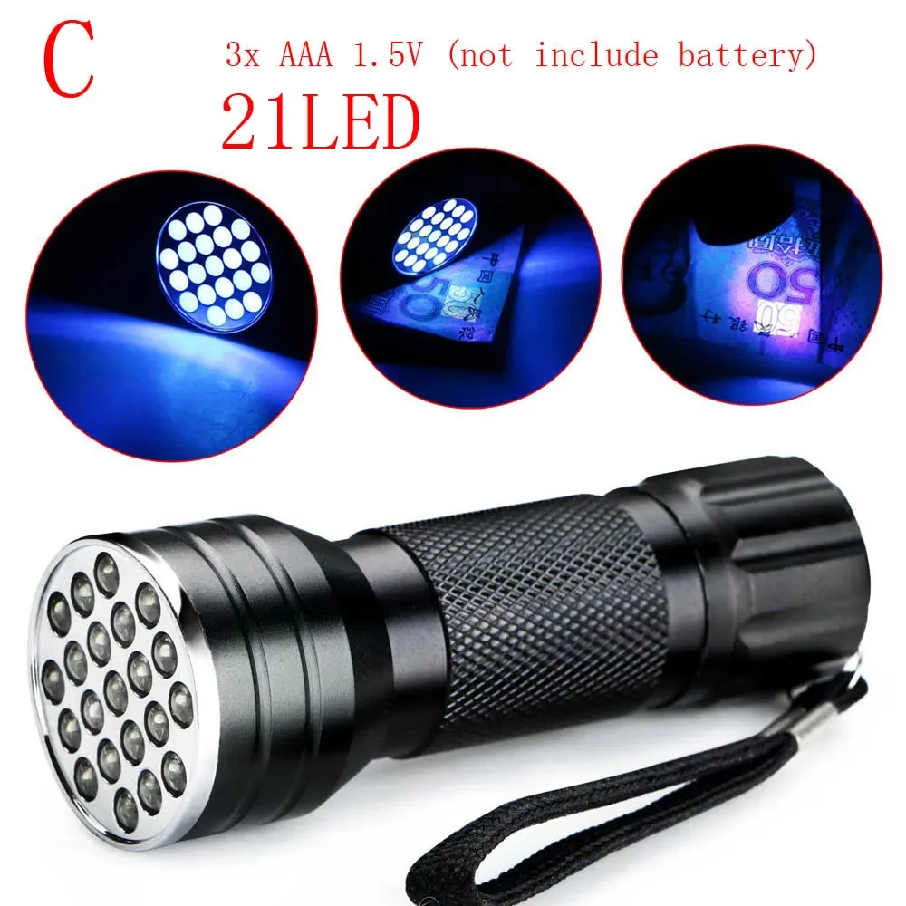 超高輝度LED懐中電灯,バイオレットライト,紫外線,395-400nm,1/9