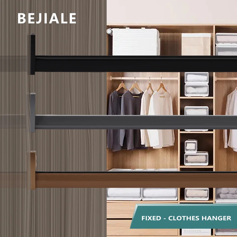Square Wardrobe Hanging Rod Cabinet Top Loading Side Loading Through Rod Cabinet Anti-slip Silent Horizontal Fixed Seat