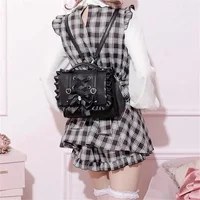 Lolita Bag Sweet Ruched Uniform PU School Bag Girls Elegant Bow Crossbody Bag Teenage JK Shoulder Bags Bolsas Mujer Сумка 1