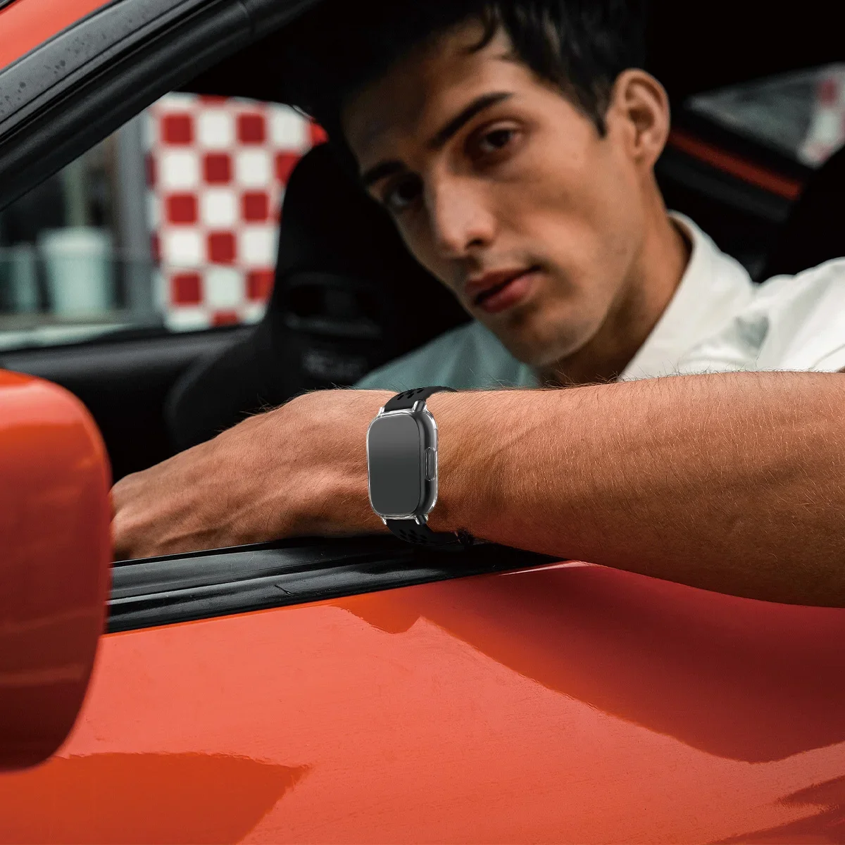 Silicone Strap and TPU Soft Shell Case with Full Cover Screen Protector for Smartwatch - Breathable Sport Band Design