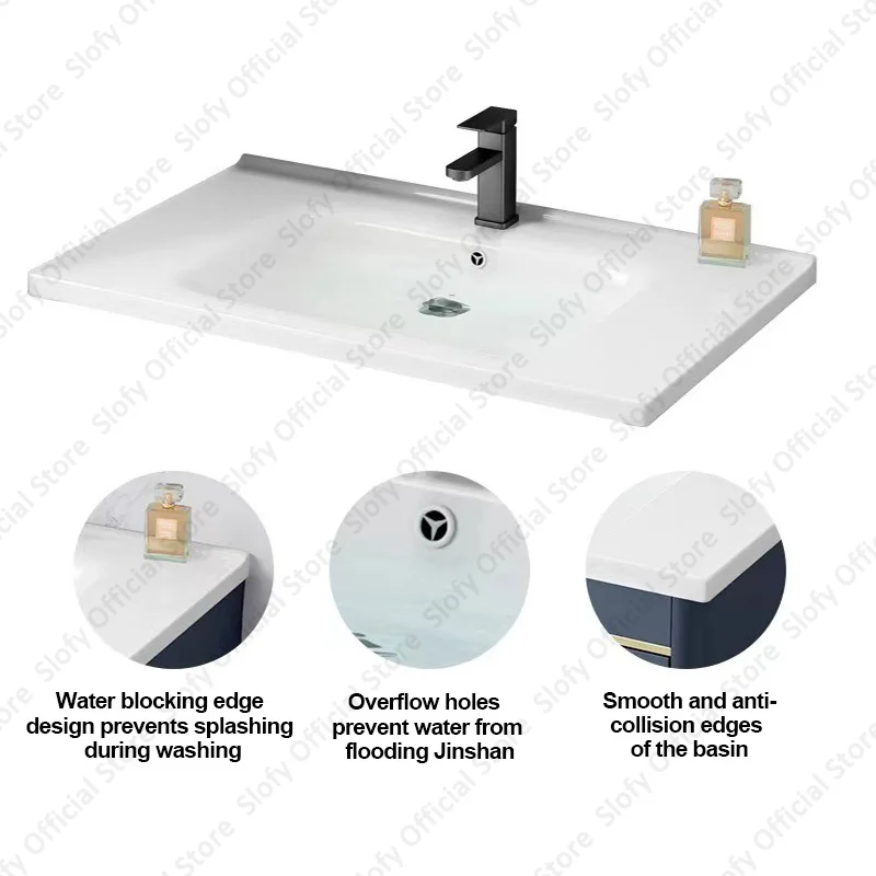 Multifunctional Bathroom Vanity Beauty Mirror Cabinet Integrated With Artistic Ceramic Vessel Sink Modern Bathroom Furniture