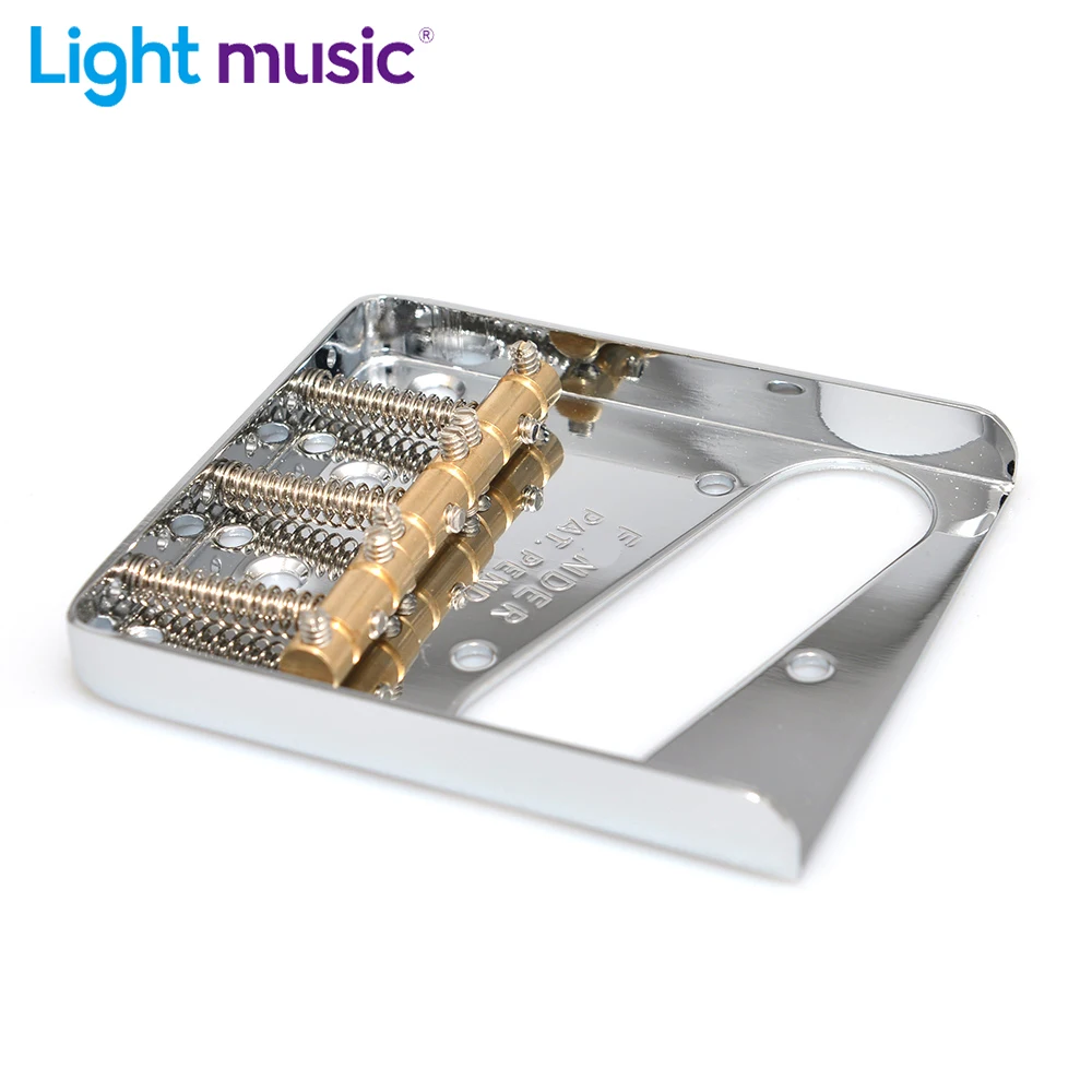Chrom Vintage Gitarrenbrücke Messing Sattelbrücke mit Schrauben für Tele-Gitarre