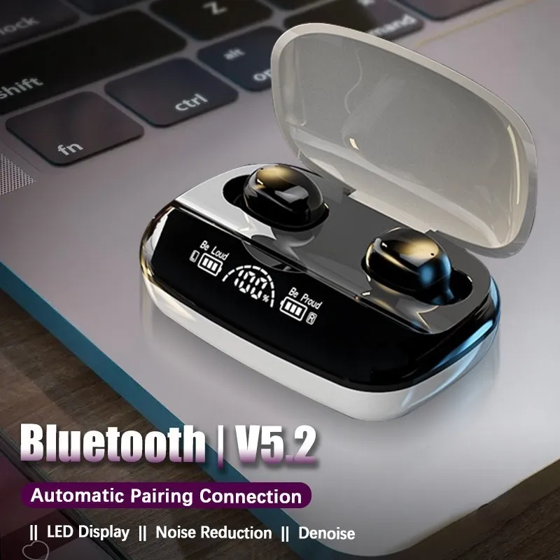 

2023 New Bluetooth 5.2 Wireless Headphones TWS Music Earbuds Stereo Noise Canceling Touch Call Earphone For Xiaomi/Huawei Sale