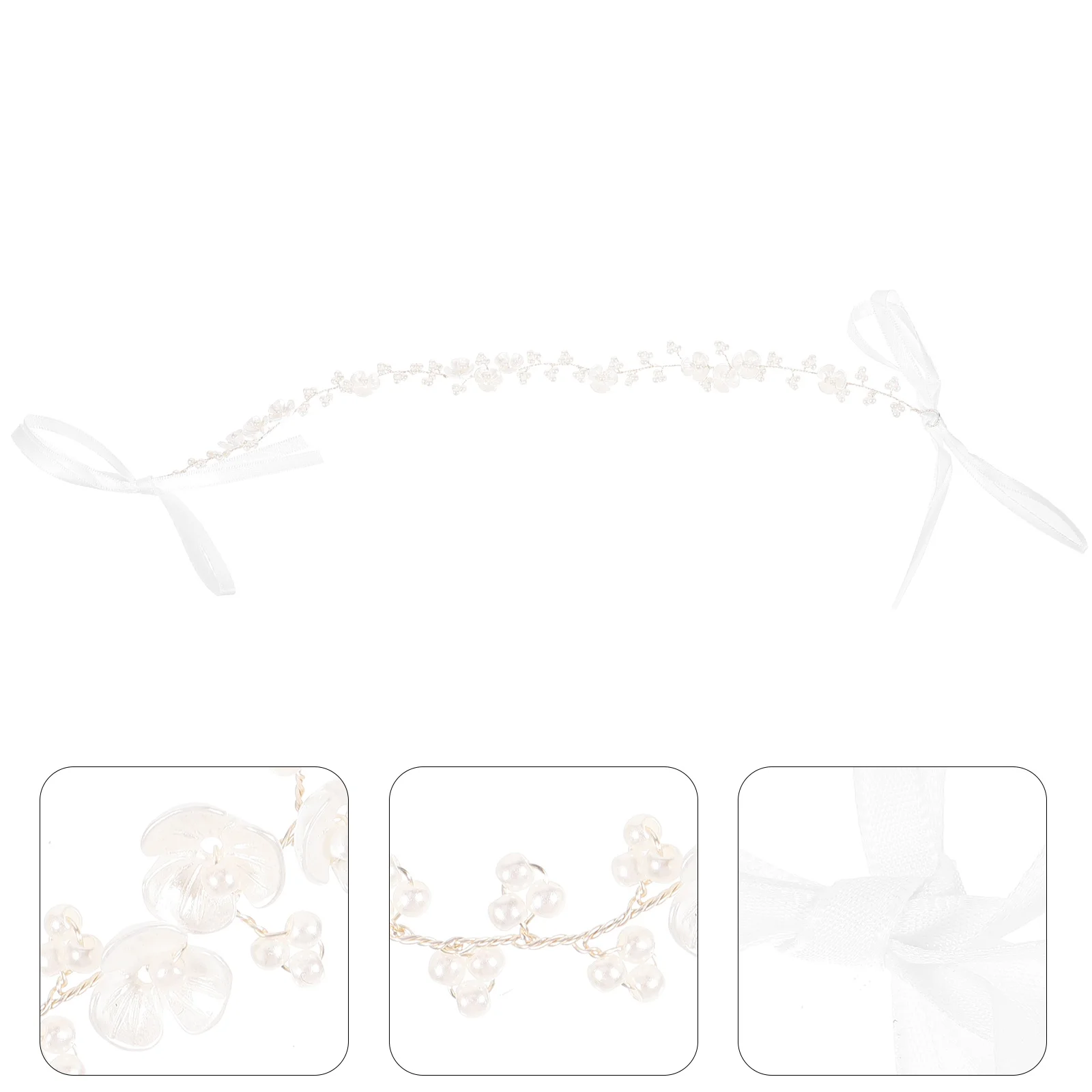 First Communion Crown Hair Bands Bridal Accessories Shell Pearl Vine for Women Miss Wedding 4