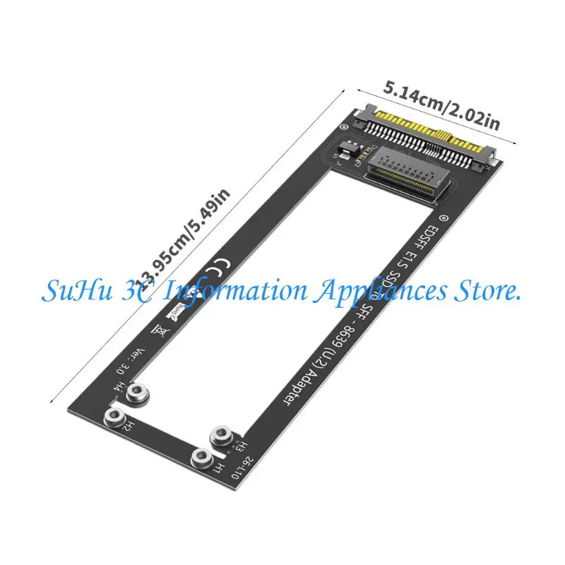 U.2 어댑터 카드에 대한 플러그 플레이 E1.S 드라이브는 데이터 센터 사용을 위해 PCIe 및 비휘발성 메모리 Express를 지원합니다.