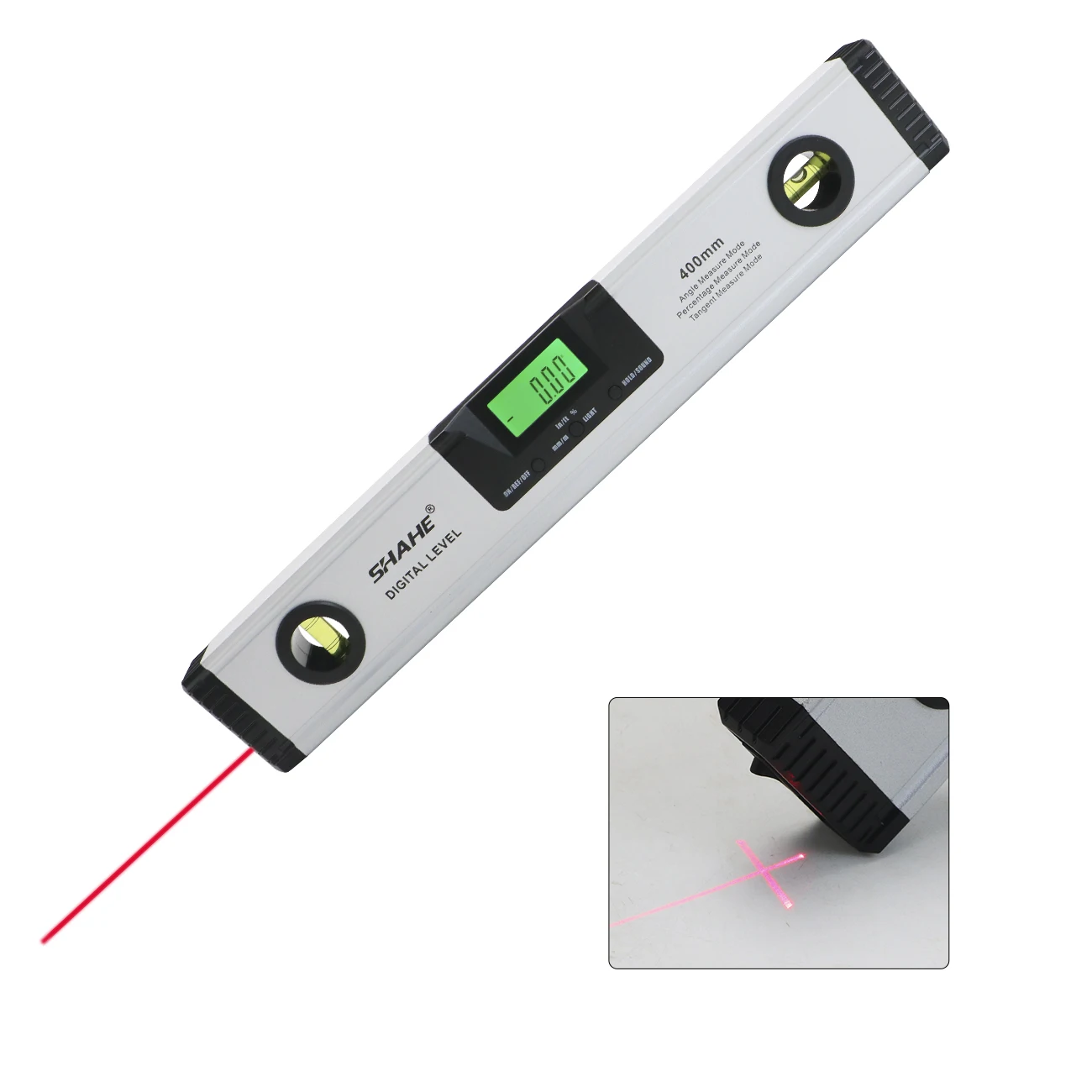 SHAHE ระดับวิญญาณดิจิตอล 400 มม.อลูมิเนียมดิจิตอลไม้โปรแทรกเตอร์มุม Finder ระดับอิเล็กทรอนิกส์ 360 องศา Inclinometer 1