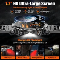 Nouvelle montre connectée militaire TANK Ultra 2026 avec batterie 1400 mAh, étanche 10 ATM, moniteur de fréquence cardiaque, lampe torche LED tactique, bracelet de sport pour homme 6