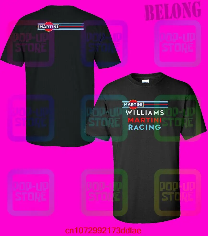 New Martini Williams F1 Team Racing Fans T-Shirt Anteriore Posteriore Tee T-Shirt Da Corsa Unisex Da Uomo Taglia S-3Xl