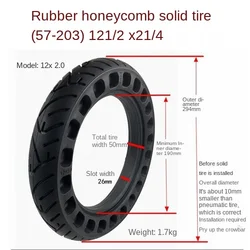 Solid Honeycomb Tire for Electric Vehicles and Bicycles - 12.5x2.25 Size (57 - 203 12 1 2x2 1 4)