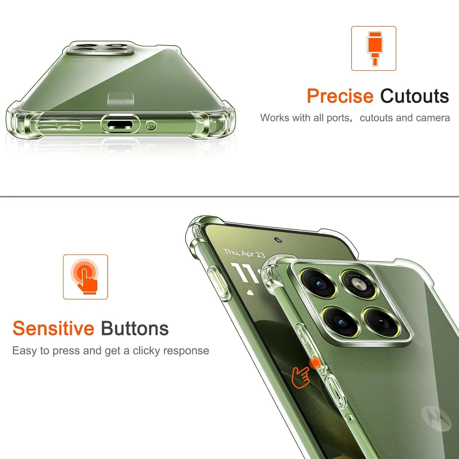 Durable Shockproof TPU Phone Case with Transparent Frame
