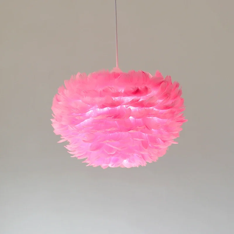 Modern Goose Down Chandelier Bedroom Study Living Dining Room Feather Light Creative Romantic Decorative Chandelier Lamps