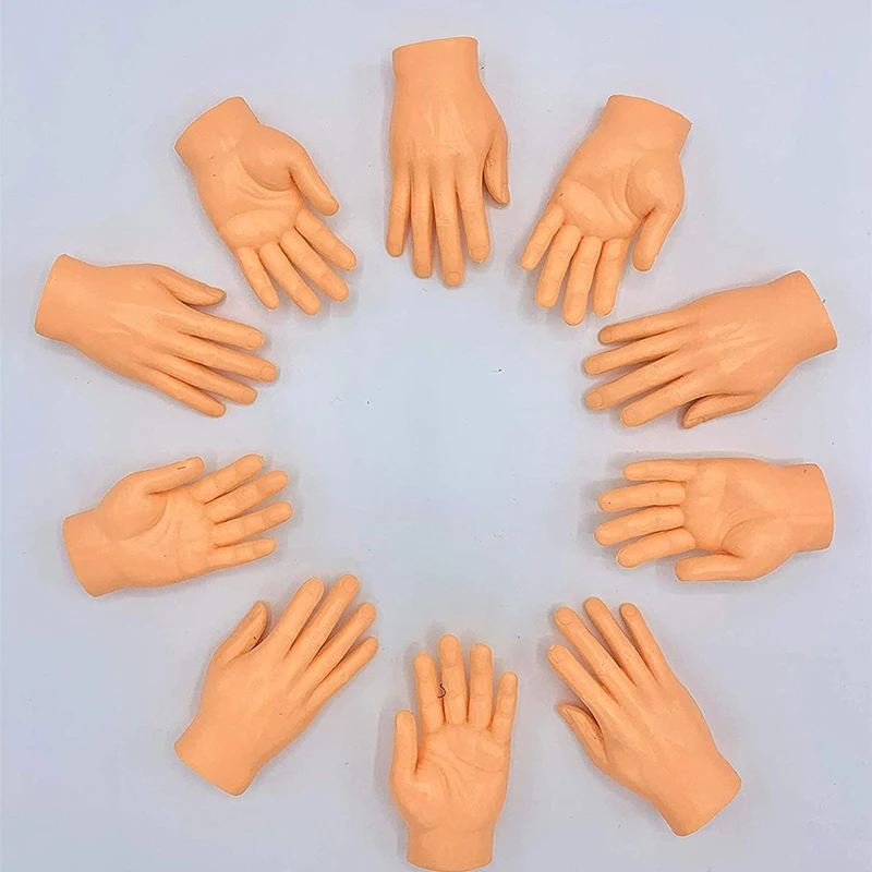 Premium Realistic Rubber Mini Finger Hands - Novelty Tricky Simulation Toy