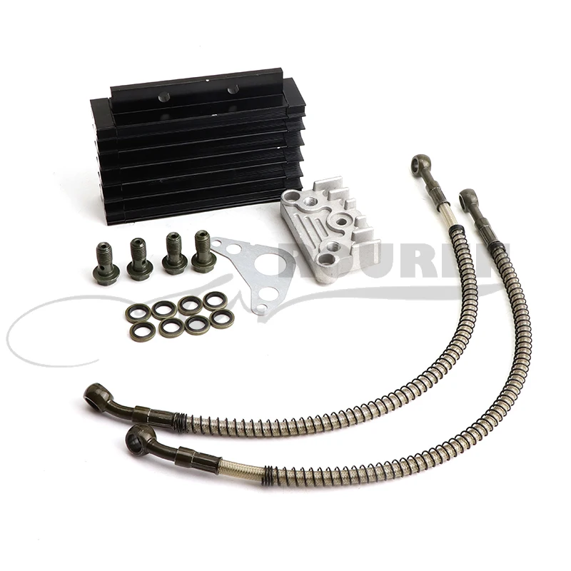 

CNC Oil Cooler Kit Radiator Aluminium Adapter Engine Cylinder Cover Cooling For ATV Pit Dirt Bike motocross motocycle 50CC-125CC