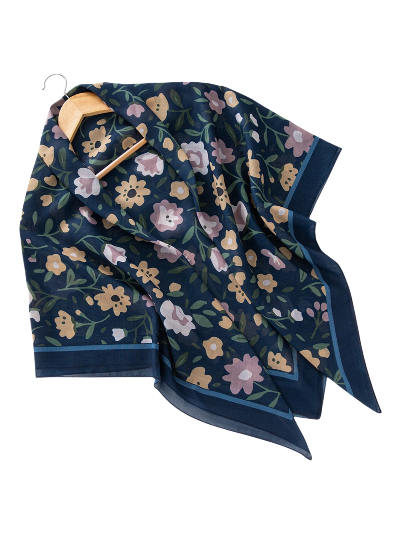 51 Color Turkey Square Flower Print Hijab Voile Soft Headscarf Premium Cotton Voile Soft Muslim Handkerchief Scarf 6