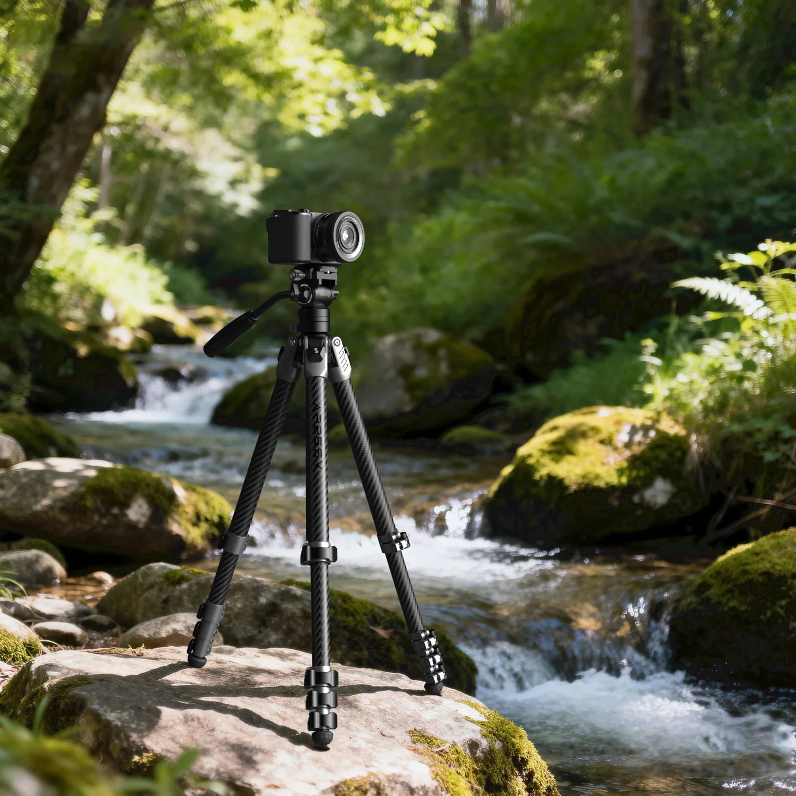 Portable Video Carbon Fiber Tripod 9-Ting Angles Adjustable for Camera Phone Sho