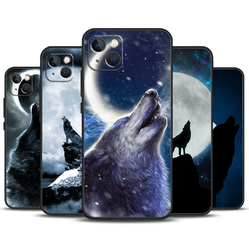 Custodia Moon Roaring Wolf Per Iphone 15 14 13 12 11 Pro Max Mini X Xr Xs Max 7 8 Plus Se 2 Custodie Per Paraurti Cover