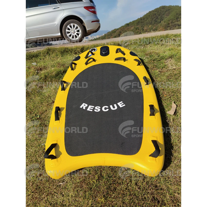 Stock Inflatable Rescue Sled Yellow Drop Stitch Fabric Small Lifeguard Rescue Board Sled for Jet Ski