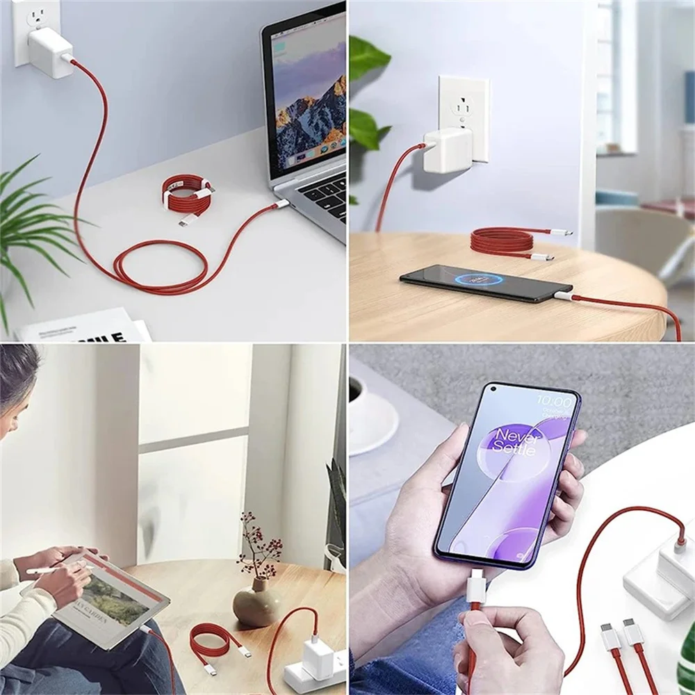 PD 65W USB C to USB C 케이블 6A 고속 충전 휴대폰 충전기 데이터 케이블 (원플러스 에이스 12 11 10T 9 8T 7T 타입 C 퀵차지 케이블)