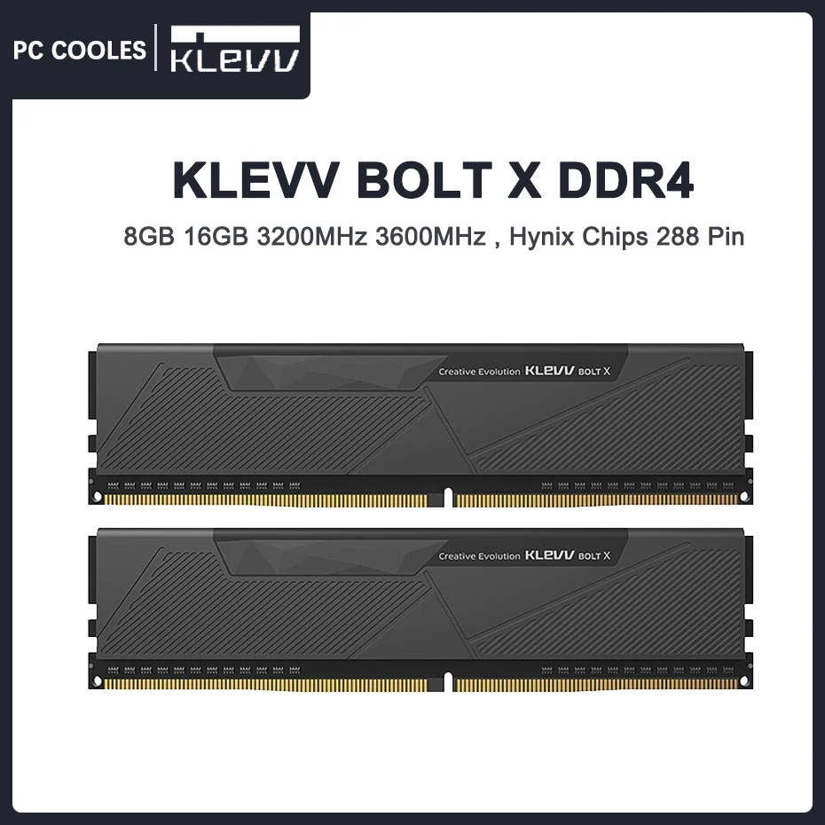 

KLEVV BOLT X DDR4 8GB/16GB 3200MHz 3600MHz Gaming Memory with SK Hynix Chips 288 Pin DIMM Overclocking RAM 1.35V Memoria