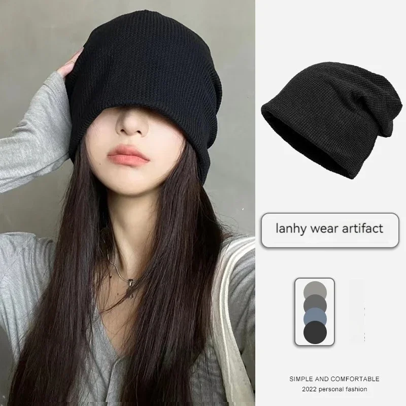 여성 모직 니트 모자, 트렌디한 올 매치 비니 모자, 한국 스타일 용수철, 가을, 겨울