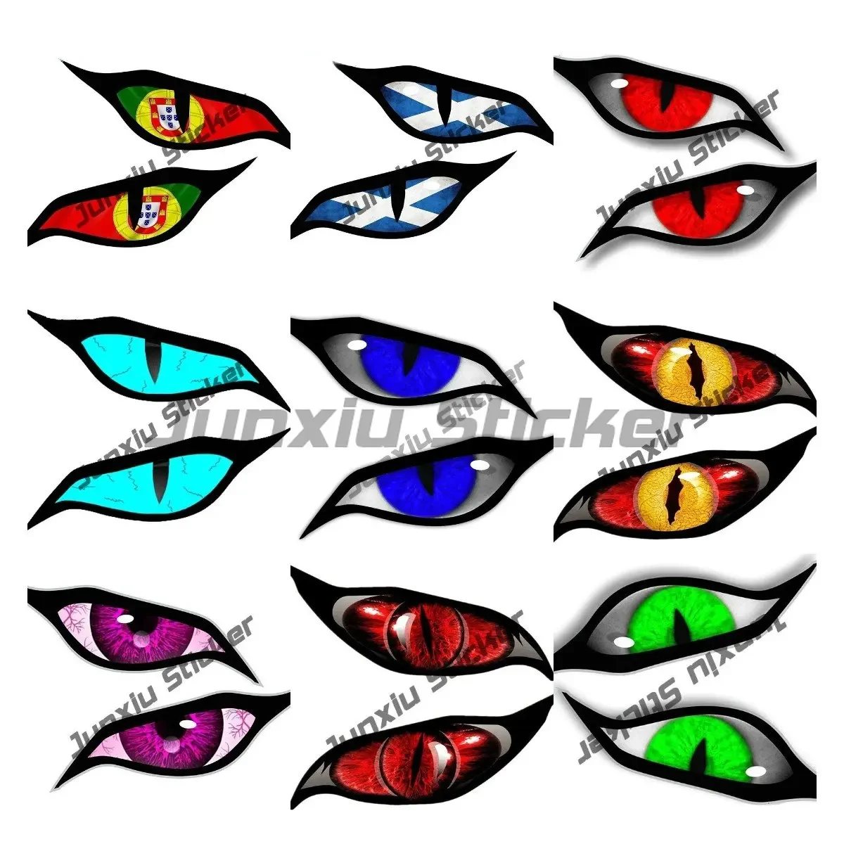 

Pair of Evil Eyes Eye In Blue Vinyl Car SUV Motor Sticker Rearview Mirror Decal Cover Scratch Stickers for Car Decal Accessories