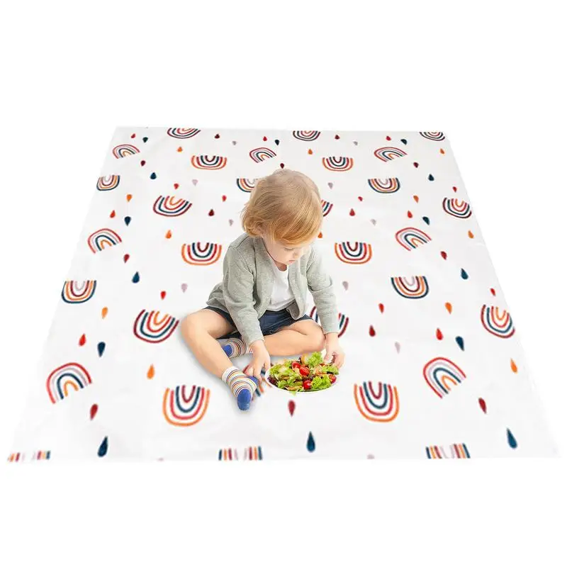 

High Chair Floor Mat Waterproof High Chair Mat Anti-Slip And Foldable Splat Mat Washable Camping Floor Mat For Dining Table