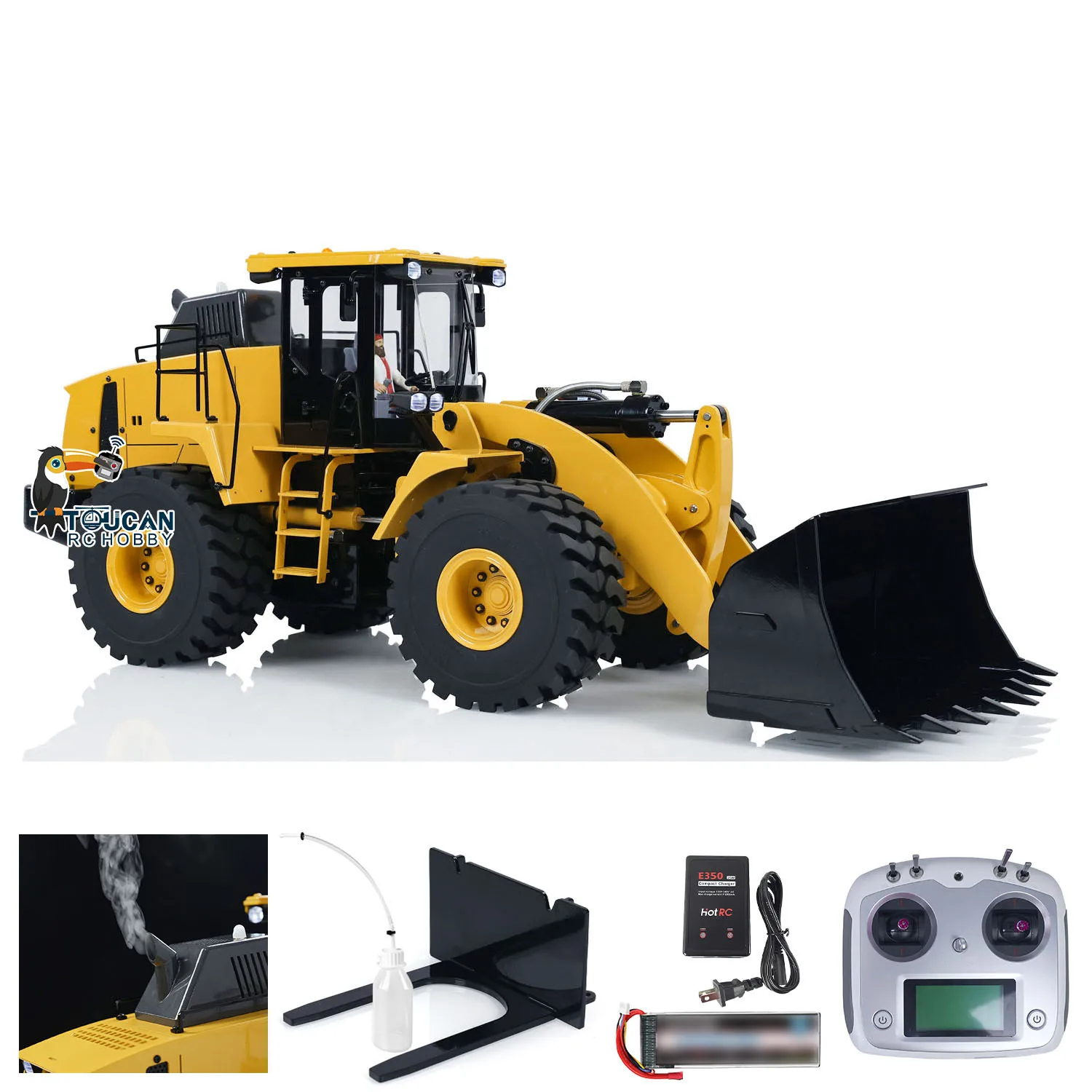 XDRC WA470 Upgraded RC Loader 1/14 Hydraulic Metal Radio Control Model Construction Vehicle with Sounds Lights Smoking TH23518 2