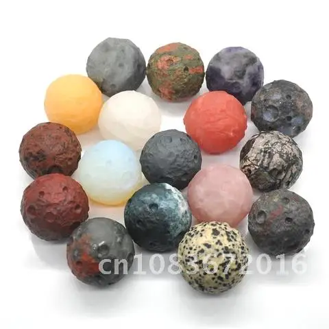 

Natural Healing Crystals 40MM Moon Gemstone Ball Sphere Ball Handmade Crafts Meteor Crater Stone Wicca Globe Trinket Decor
