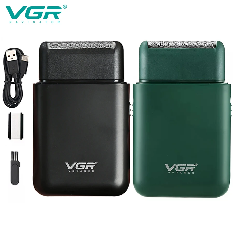 

VGR Electric Shaver Professional Beard Trimmer Razor Portable Mini Shaver Reciprocating Shaving 2 Blade USB Charge for Men V-390