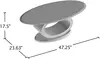 Contemporary Glass Top Coffee Table, 54" x 17.75" x 26.25", Black 4