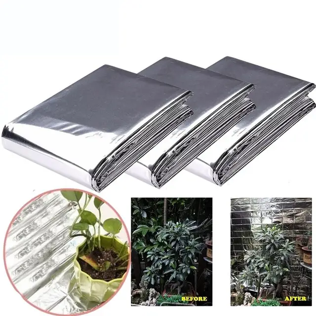 1 Pc Ezüst 210X130Cm Magas, Fényvisszaverő Poliészter Film Sátor Szoba Kerti Üvegház -Mezőgazdasághoz És Népszerűsítéshez - Image 5