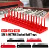 3 Pcs/1/4'' 3/8'' 1/2'' Socket Organizer Sleeve Holder Garage Storage Tool Metric SAE Plastic Home Tool Rack Tray Organizer 1