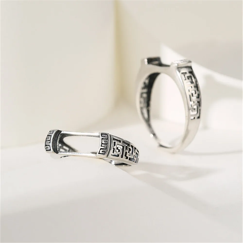 

Ring Blank for 5x12mm/6x13mm/7x15mm/8x17mm Saddle Cabochons Thai Sterling Silver Adjustable Band Ring Setting RB015S