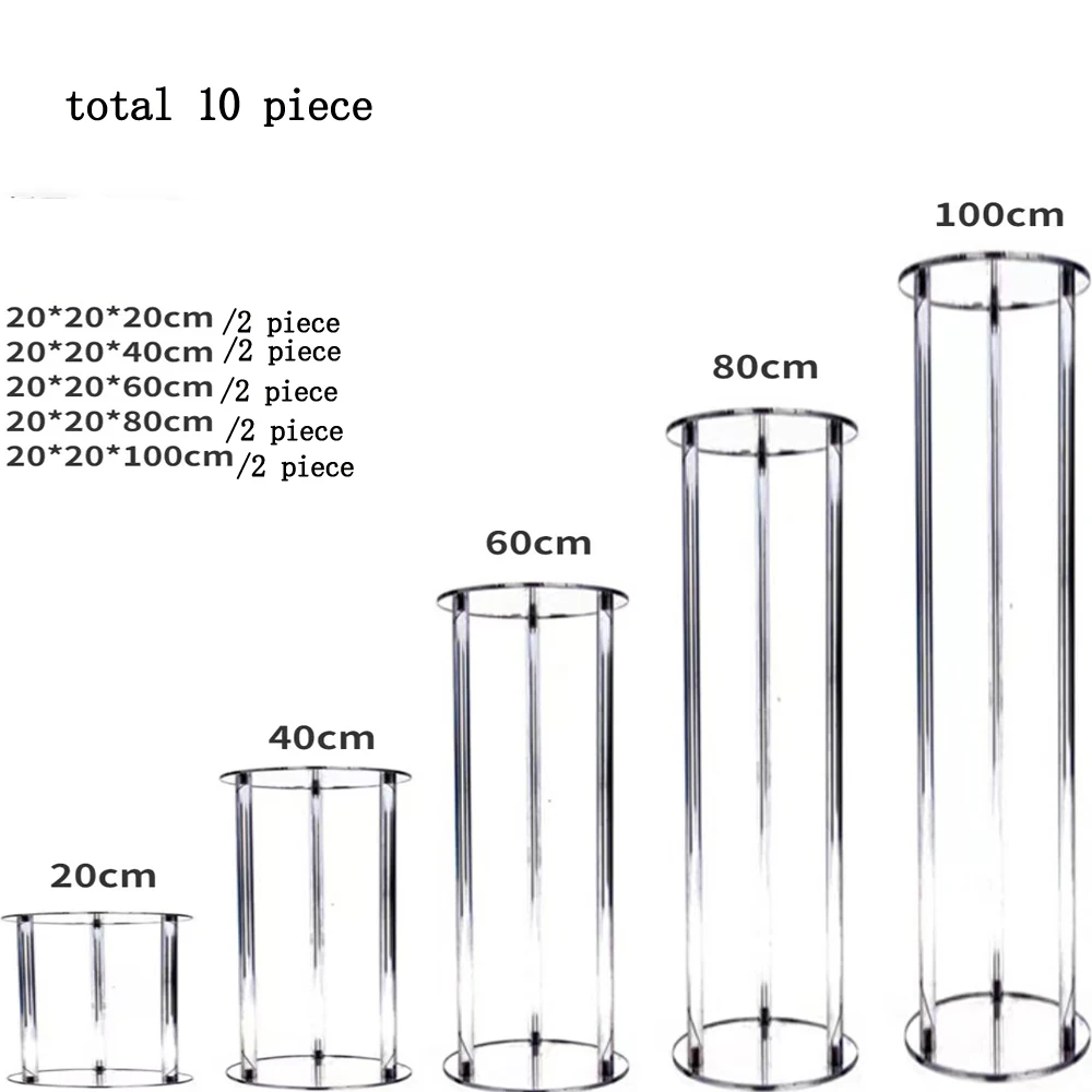 

10pcs Transparent Acrylic Round Risers Plinth Display Party Cake Stand Pedestal DIY Wedding Decoration